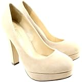 Womens High Stiletto Heel Platform Suede Office Work Court Shoes