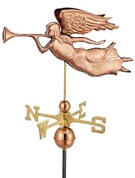27" Luxury Polished Copper Trumpeting Angel Weathervane