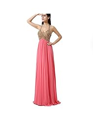Beaded Halter Chiffon Evening Dress/Prom Dress/Wedding Party Dress 