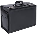 Quindici Bonded Leather Pilot Case - Black