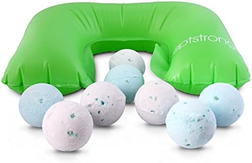 Relaxation and Stress Reduction - 6 + 2 EXTRA Bath Bombs with Epsom Salt &amp; Essential Oils - Made in USA - 1 FREE Pillow &amp; BONUS e-Instruction - Anniversary Gift