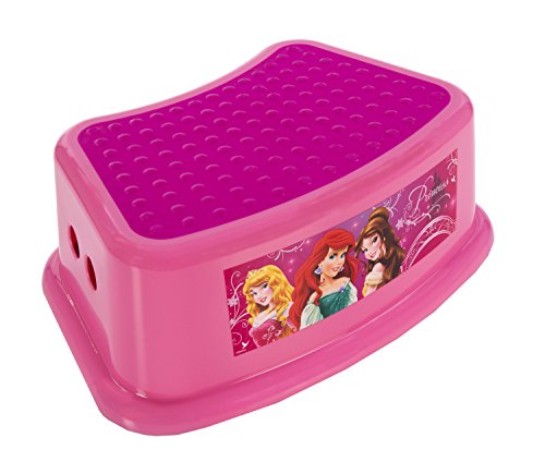 Disney Princess Step Stool with Extra Grip - Durable Construction - Lightweight - Easy to Transport - Pink
