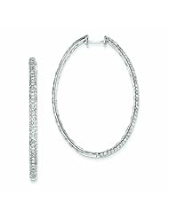 Genuine 14K White Gold Diamond Hinged Hoop Earrings 9.85 Grams of Gold