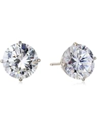 14k Gold 8mm Round-Cut Cubic Zirconia Studs (4 cttw)