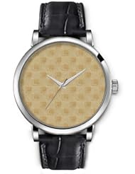 SPRAWL Aanalog Fashion Series Silver Ladies Watches of Genuine Black Leather Strap,Unique Wrist Watch for Women Girls Designed with Opaque golden cubes
