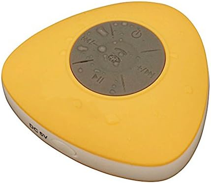 YOPO® New Mini Wireless Waterproof Shower Stereo Bluetooth Speaker W/Mic &amp; Suction Cup Mount, For Use With Latest Smartphone Devices (Yellow)