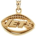 14k Gold New York Jets Football Pendant 12.25x19.75mm