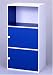 旭金属 フリーBOX3段2ドアー(Blue) F-432(B)