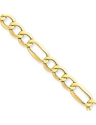 6.6mm, 14 Karat Yellow Gold, Figaro Chain - 24 inch