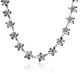 Sterling Silver Flower Necklace w/ Amethyst by Zina, 17