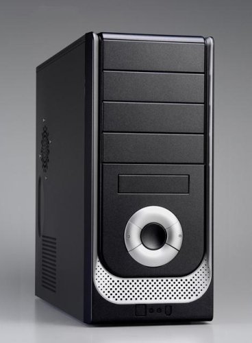 Linkworld 3210-17 ATX Mid Tower PC-Gehäuse schwarz / silber (420W, 4x5.25