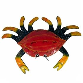 Red Crab Metal / Tin Wall Decor, 16"