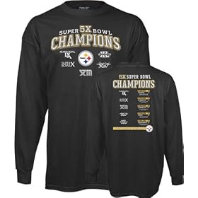 Pittsburgh Steelers -Black- 5X Super Bowl Champions Commemorative Long Sleeve T-Shirt