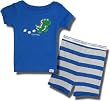 Calvin Klein "Dino" 2 piece Cotton short set w/striped bottom for Infants and Toddlers