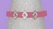 Bracelet - B308 - 3 Crystal Diamond Slide Charms on Jelly Style Bracelet ~ Pink