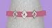 Bracelet - B308 - 3 Crystal Diamond Slide Charms on Jelly Style Bracelet ~ Pink