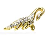 Petite Gold Plated Cubic Zirconia Dinosaur Pin - Loch Ness Monster Pin