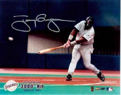 Tony Gwynn Autographed/Hand Signed San Diego Padres 8x10 Photo (3000th Hit)