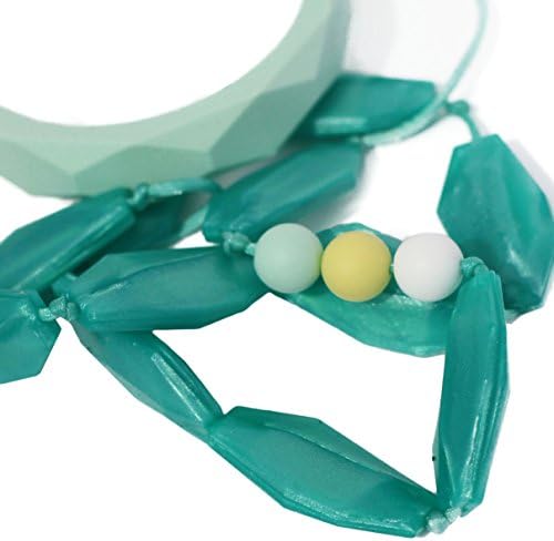 Teething Necklace - Combines Baby Teething Toys and Modern Jewelry for Mom - More Stylish Than Baltic Amber- Breakaway Clasp and Bpa-free Food Grade Silicone - Embrace Motherhood, Nursing and Fashion with Pacify Mama (Turquoise)