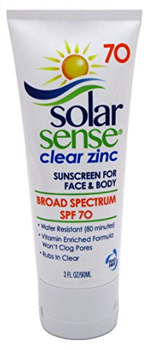 Solar Sense Spf#70 Clear Zinc Face & Body 3oz Tube (2 Pack)