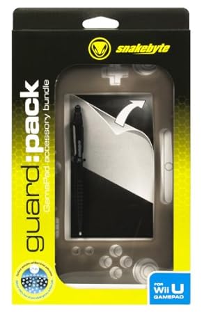 Pack d'accessoires noir - coque de protection en silicone + Protection d'éran + Stylet pour Wii U