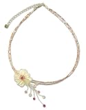 Rose quartz choker, 'Floral Chic' 0.6 W 18.5 L