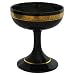 EXP Handmade Black Lacquer Chalice-Style Decorative Bowl With Intricate Gold Leaf Design (Thailand)