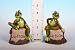 Porcelain Frog Sitting On Welcome Stone