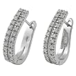 Sterling Silver Hugger CZ Lined Earrings