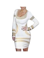 Sexy Spring Summer Long Sleeves Cotton General Print Bodycon Dress/Evening Dress/Party Dress 