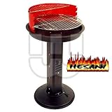 Standgrill rund Säulengrill Holzkohle BBQ Grill Hammergrill TOP Gartengrill