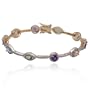 18k Yellow Gold Plated Sterling Silver Multi-Gemstone and Diamond Bracelet, 7.25"