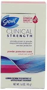 Secret Clinical Strength Advanced Solid Antiperspirant & Deodorant Powder Protection Scent 1.6 Oz (Pack of 2)