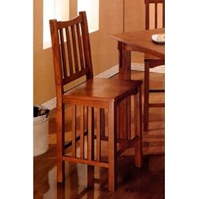 Solid Oak Mission Style Dining Chair - Set of 2 by AtHomeMart