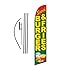 Burgers and Fries Restaurant Feather Banner Swooper Flag Set with 15 foot Flag Pole Kit and Ground Stake
