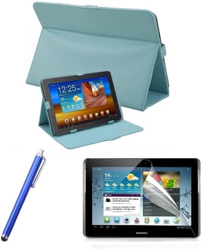 HDE Folding Folio Tablet Case for Google Nexus 10 with Matching Stylus and Screen Protector (Blue)
