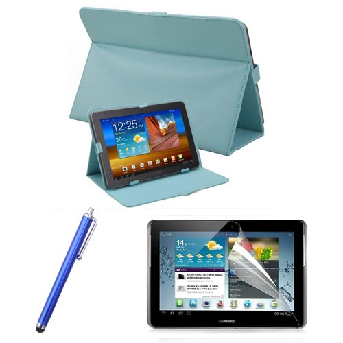 HDE Folding Folio Tablet Case for Google Nexus 10 with Matching Stylus and Screen Protector (Blue)