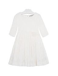 Girls Acrylic/Elastane/Polyamide/Polyester/Wool Floral Print Applique Ruched Lace Pleated  Dress
