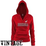NCAA Georgia Bulldogs Ladies Red Rugby Vintage Hoody Sweatshirt