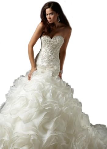 Dlass Strapless Crystal 2014 Mermaid Wedding Dresses for Bride