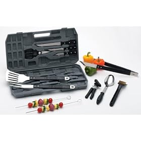 Chefmaster 15 Piece Surgical Stainless Steel BBQ Set with Carrying Case by Barbecue Tools