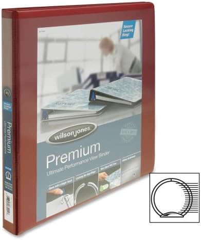 Wholesale CASE of 25 - Acco/Wilson Jones CleanView Locking View Binders-Round Ring View Binder,1/2" Capacity,11"x8-1/2",Dark Red