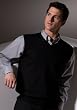 Fine Gauge Wool Blend V-Neck Sweater Vest