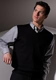 Fine Gauge Wool Blend V-Neck Sweater Vest