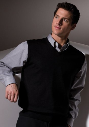 Fine Gauge Wool Blend Sweater Vest