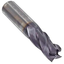 YG-1 E5021TF Micrograin Carbide Square Nose End Mill, General Purpose, TiAlN Coated, Single Cut, 4 Flutes, Center Cutting