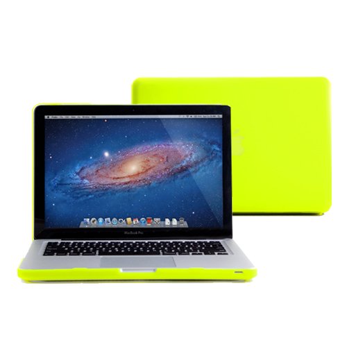 GMYLE (R) Neon Yellow Frosted Matte Rubber Coated See Thru Hard Shell Clip Snap On Case Skin Cover for Apple 13.3" inches Macbook Pro Aluminum Unibody