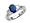 2.10 cts Genuine Sapphire Engagement Ring in 18k White Gold Size 4