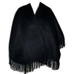 Extra 40% Off Warm Sexy Soft 100% Alpaca Wool Poncho Coat Cape Solid Rich Black Color