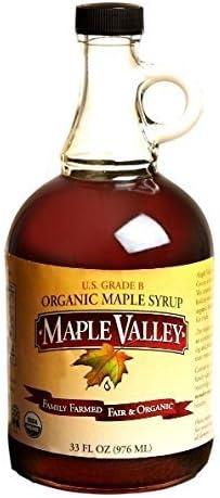 Maple Valley 33 Oz. Organic Maple Syrup - Grade B in Holiday Round Glass by Maple Valley Coopertative